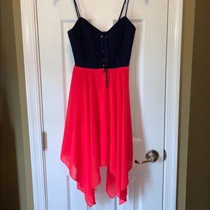 B. Darlin Blue & Coral Dress